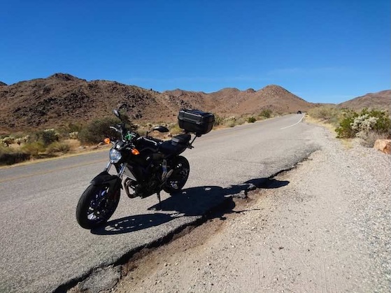 Yamaha FZ-07 with Givi hard case luggage